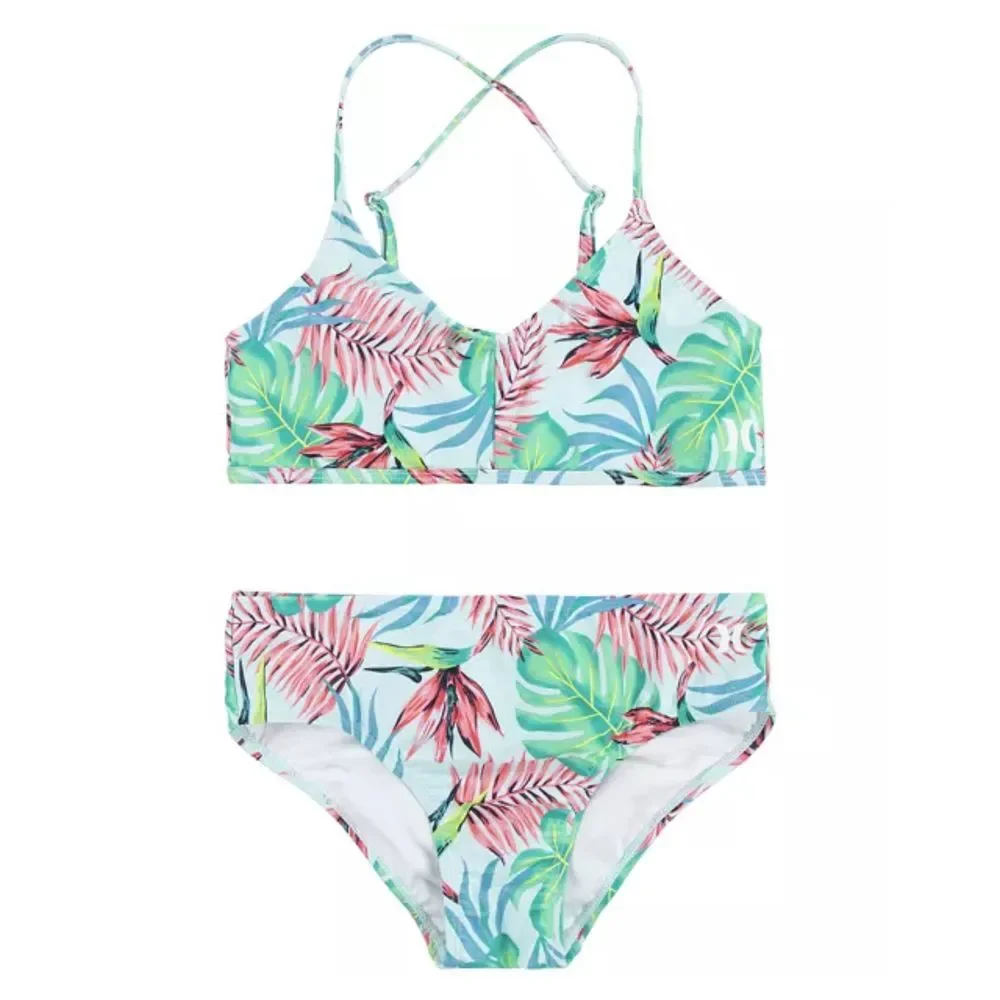 Hurley Girls Swim 2 Piece Bikini Set Pink Punch‎ Size S